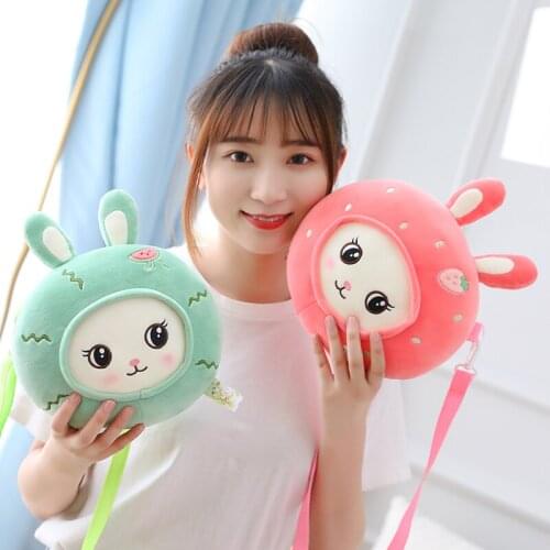 25cm Kawaii Backpack Plush рюкзак Rabbit Bag Stuffed Animals Crossboday Bag Baby Kids Gifts Toys for Girls Birthday Present