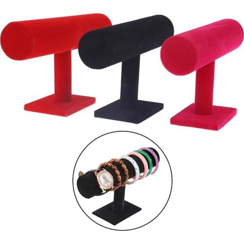 Fashion Velvet T-Bar Display Stand Holder Organizer Bracelet Jewelry Watch Headband Rack