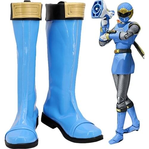 Ninpu Sentai Hurricaneger Nanami Nono HurricaneBlue Cosplay Boots Blue Shoes Custom Made Any Size