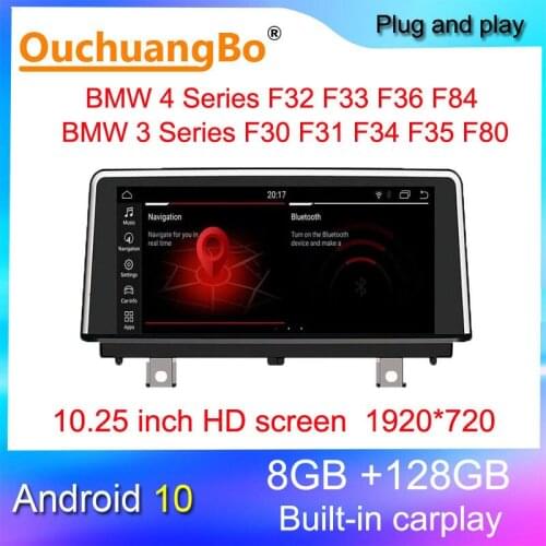 Ouchuangbo radio recorder for 3 Series F30 F31 F34 F35 F80 4 Series F32 F33 F36 F84 with Android 10 audio player 8GB+64GB