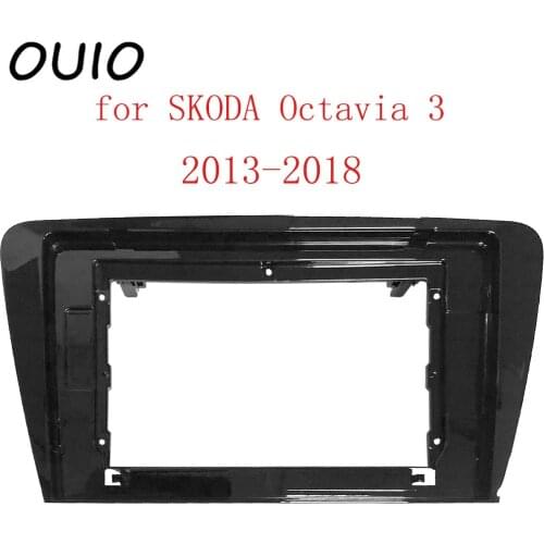OUIO 10.1 inch car dashboard Double Din DVD frame decoration kit dashboard panel suitable for SKODA Octavia 3 2013-2018 frame