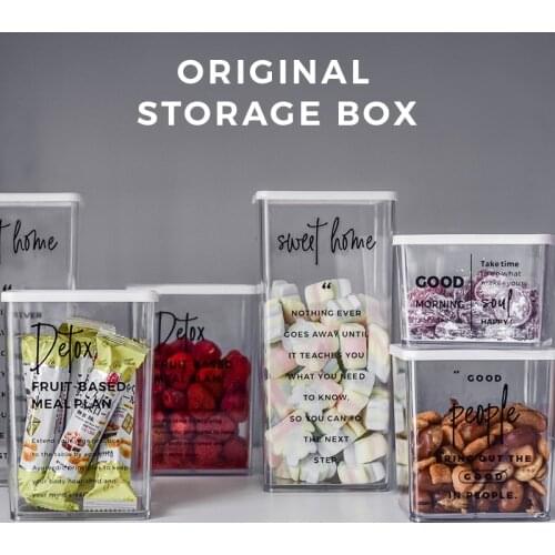 Plastic Food Storage Container Snacks Bread Nuts Freshness Sealed Canister Set Rice Cosmetics Box with Lids Kitchen Fridge Items