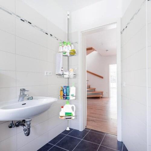 Stainless Steel Bathroom Shelf 4-layer Shower Storage Rack Holder Organizer Retractable Hardware Bathroom Triangle Shelf HWC