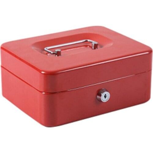 Portable Steel Petty Lock Cash Box Lockable Security Safe Box Durable Steel With 2 Keys And Compartment Tray For Home Office M