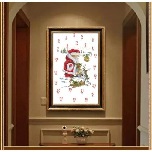 Christmas calendar Cross Stitch Kits DIY Home Decoration Printed pattern canvas Chinese Embroidery Needlework set Cross-stitch