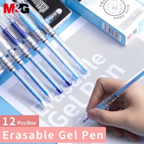 M&G 0.5mm Magic Erasable Pen Press Gel Pen Set Erasable Refill Rod Gel Ink Stationery Retractable Pens Washable Handle Rod