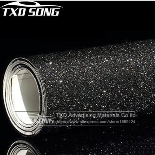 10/20/30/40/50/60X152CM Per Lot Black glitter Vinyl sticker New Car Styling matte sanding Glitter Vinyl Film Body Wrap