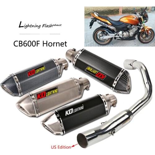 For Honda Hornet 600 CB600F Motorcycle Exhaust Pipe Mid Link Pipe Slip On 51mm Muffler Removable DB Killer Escape US Edition