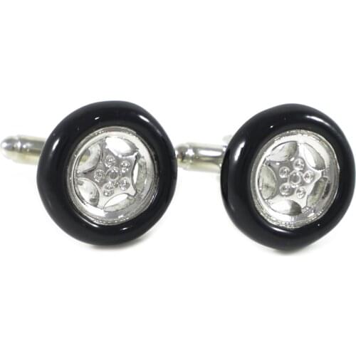 Car Wheel Cuff links Black Vehicle Tire Cuff Links Fathers Day Birthday Cuff Links