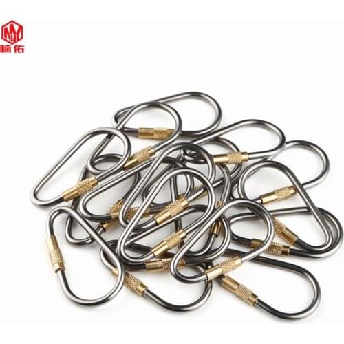 1PCS Carabiner Key Chain Camping Link Outdoor Backpack Rock Climbing Accessories Titanium Alloy Suspension Lock Hook