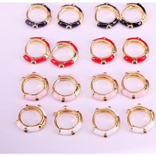 12Pairs, Gold Jewelry Enamel Earring Hoops Fashion For Women Girls