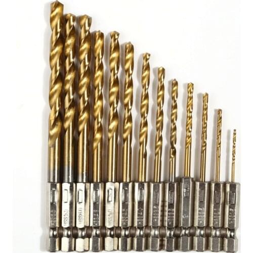 13pcs/Set Power Electric Tools Drill Bits for Metal Quick Cobalt Drill Set Steel Hex Shank 1.5 - 6.5mm Countersink Screwdriver