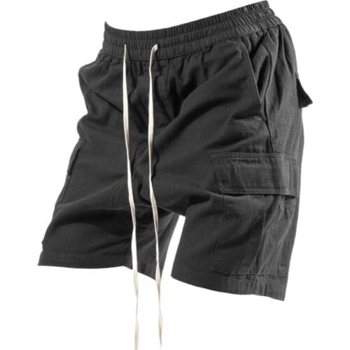 2021 Men Shorts Summer Solid Mens Slim Beach Shorts Cotton Casual Male Elastic Waist Shorts Jogger Short Sweatpants M-2XL homme