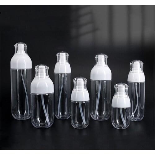 30-200ml Portable Spray Bottle Pet Transparent Lotion Bottle Small Round Bottle Perfume Sub-bottle Refillable Bottles Travel