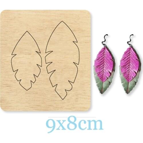 Leaf Stripe Earring Accessories Wood Dies For DIY Leather Cloth Paper Craft Fit Common Die Cutting Machines on the Market