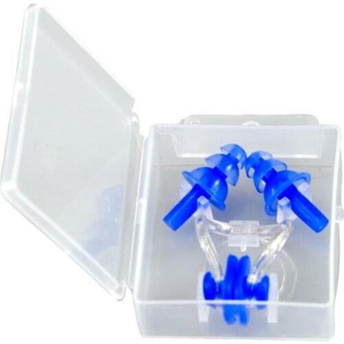 Free Shipping 2 Lots Soft Water Sports Swimming Nose Clip+Ear plug Sets Swim Protection