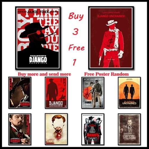 Django Unchained Quentin Tarantino Coated paper Posters Bar Cafe Home Decor Painting Wall Sticker Frameless