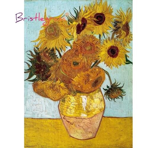 BRISTLEGRASS Wooden Jigsaw Puzzle 500 1000 Piece Sunflower Vincent van Gogh Educational Toy Collectibles Oil Painting Home Decor