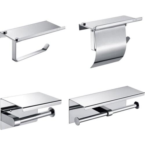 304 Stainless Steel Tissue Box Roll Stand Mobile Phone Stand Toilet Paper Holder Bathroom Tissue Holder