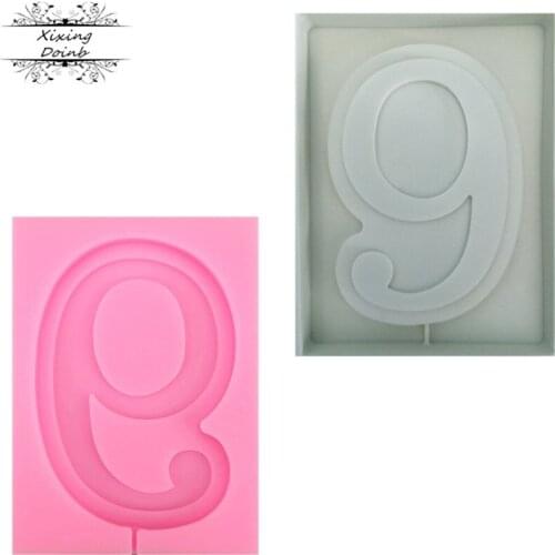 DIY digital 9-shape silicone mold chocolate fudge silicone mold lollipop cake inserting tool cake decoration