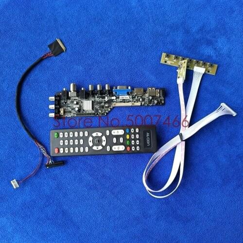 For LP140WD2-TLB1/TLC1/TLE1/TLG1 1600*900 panel LVDS 40-Pin VGA USB TV 3663 universal DVB digital LCD Controller board Kit