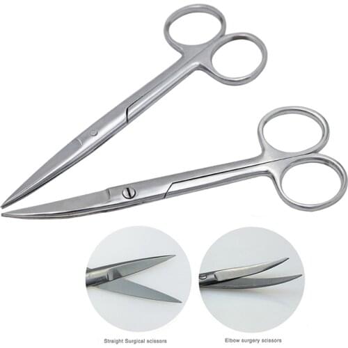 Pet Farm Veterinary Vet Medical Stainless Steel Surgical Scissors 14cm 16cm 18cm Straight curved Tip Scissors Farming Tool