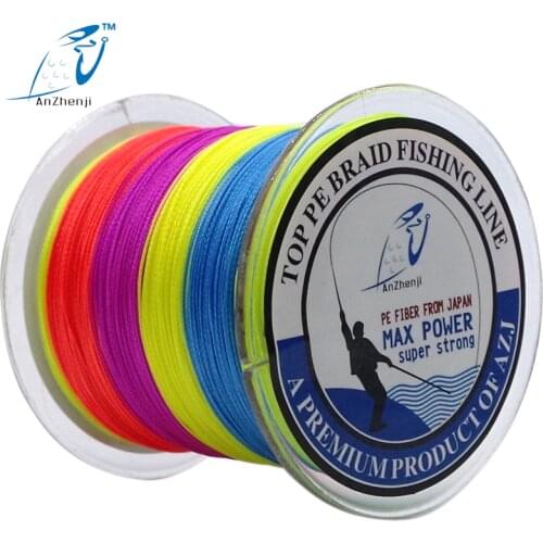 AZJ Brand 8 Stands 300M Braided Fishing Line 100% PE Wires Multifilament Fish Tools Fly Fishing Thread Peche 15LB-200LB