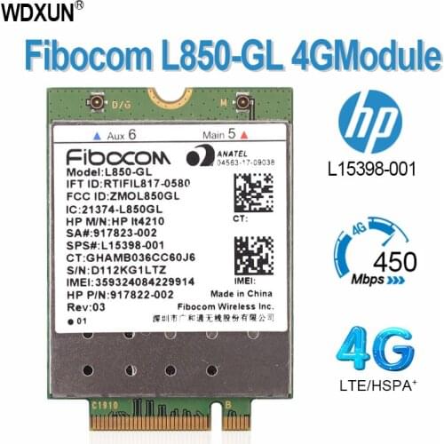 L850-GL for hp lt4210 fibocom wireless card L15398-001 xmm 7360 wwan mobile module 4g lte neu for probook 430 440 450