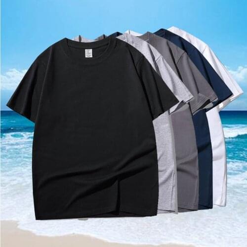 Summer New Basic T Shirts Mens Fashion Daily Casual 100% Cotton Soft Short Sleeve O-Neck Tops Tees Black Navy White Gray