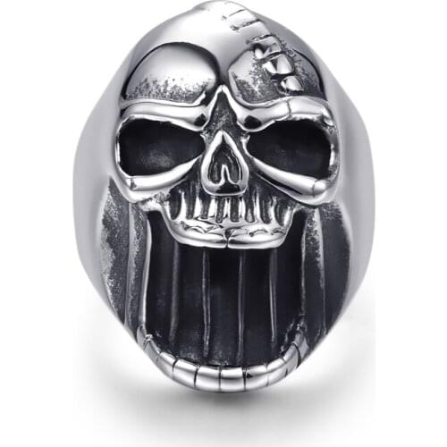 Hot Sale Titanium Steel Creative Open Beer Bottle Skull Biker Finger Ring Punk Rock Mens Jewelry Brother Father Gift drop ship