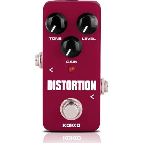 KOKKO Mini Distortion Pedal Portable Guitar Aluminum Alloy Distortion Pedal Portable Electric Bass Guitar Ukulele Effects FDS2