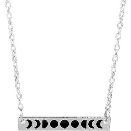 Creative Phases Of The Moon Pendant Necklace Women Simple Astrology Necklace Jewelry Long Chain Colar Gifts