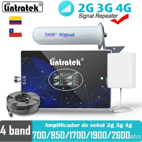 Internet Limitado Cellular Repeater 4G 3G 2G 4band CDMA 850 1700 1900 LTE 2600MHz ALC 70db Gain 20dbm Signal Booster