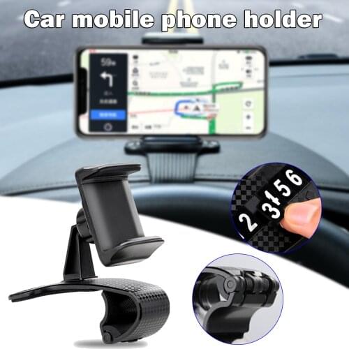 Multifunctional Car Phone Holder 2 in 1 Number Card Dashboard Creatives Mobile Phone Holders Stands Car Interior Accessories