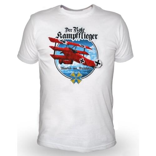 WWI German Ace Pilot Red Baron Fokker DR1 Three Wing Fighter T-Shirt. Summer Cotton O-Neck Short Sleeve Mens T Shirt New S-3XL