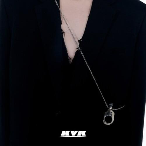 KVK fourtry trend partner 2 perfume bottle concept body trim chain 925 silver necklace light luxury niche