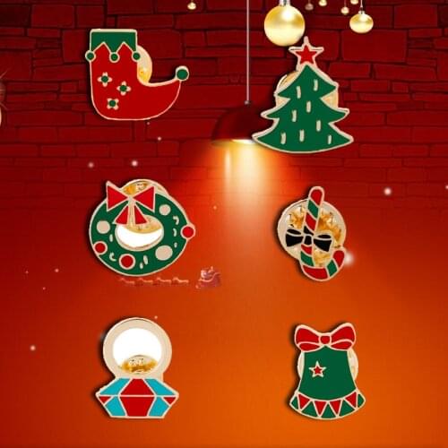 Christmas Collection Enamel Pin Christmas Decoration Brooch Denim Jean shirts bags Clothes Celebrated Jewelry gift for Friends