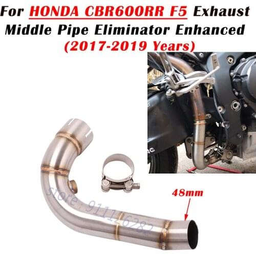 Slip on For Honda CBR600RR F5 2005 - 2018 Years Motorcycle Exhaust Escape Modified Middle Link Pipe Delete Eliminator Enhanced
