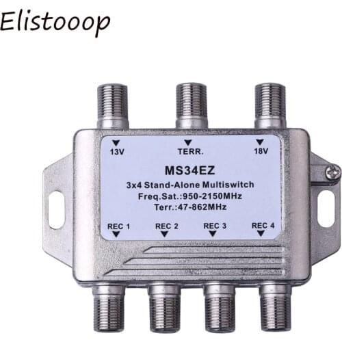 MS34EZ 3x4 Satellite TV Receiver Multi Switch Splitter FTA TV LNB Switch For Cascade satellite For DVB-S2 DVB-T2