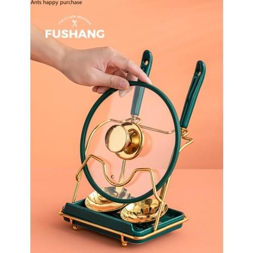 Modern Creative Metal Ceramic Storage Rack Pot Lid Rack Free Punch Household Spoon Knife Storage Rack Kitchen Utensils Porcelain