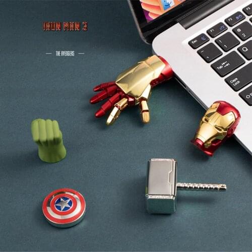 Marvel Iron Man Captain America USB Flash Drive 128GB 64GB 32GB 16GB 8GB USB Pen Drive For Android /Tablet /PC USB 2.0 Pendrive