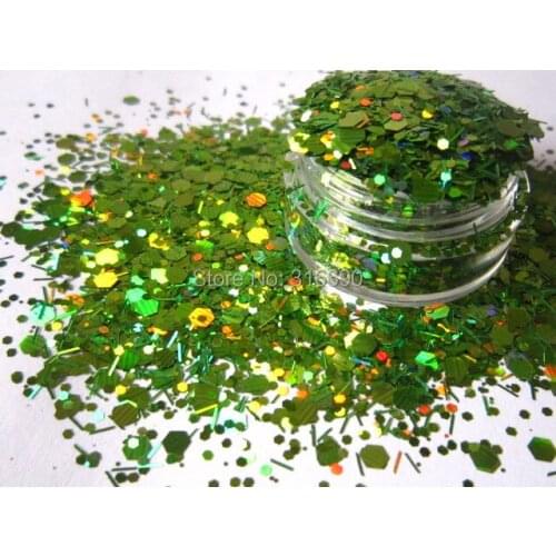 Green Holographic Glitter - Solvent Resistant