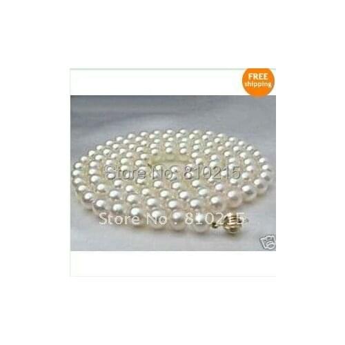 Classic!Pearl Necklace 32''Inchs Long Necklace AA 8-9MM White Genuine Freshwater Pearl Necklace Wholesale New Free Shipping NF37