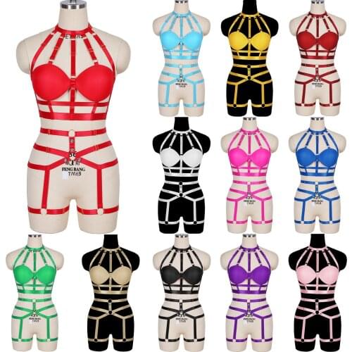 Fetish Pentagram Full Body Harness For Women Erotic Lingerie Suspenders Belt Harness Sexy Lingerie Bondage Harness Cage Bra