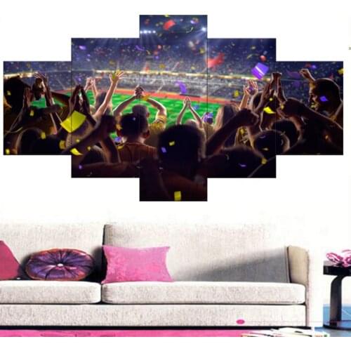5 Pieces Modern Soccer Prints Poster Game wall art canvas painting Wall Pictures For living room Modern Football Sports Painting