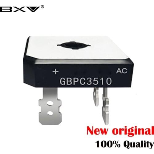 5PCS GBPC3510 35A1000V rectifier bridge stack straight plug square bridge with heat sink rectifier