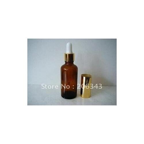 50ml brown/green/blue essential oil bottle with gold electronic aluminum +glass dropper