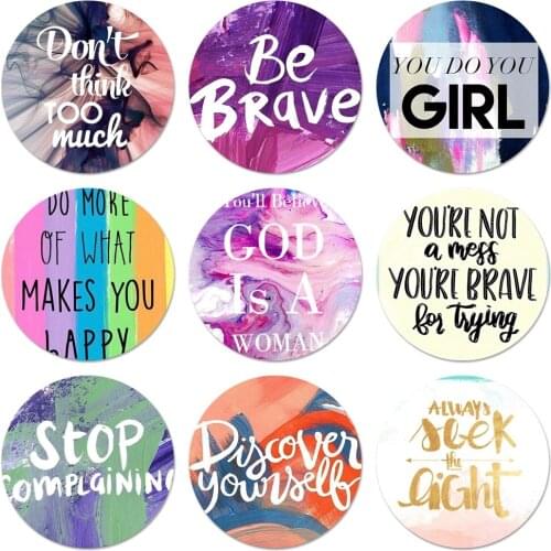 58mm pastel and blue Be Brave Amazing Badge Brooch Pin Accessories For Clothes Backpack Decoration gift