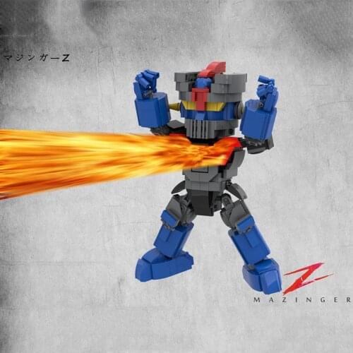 619PCS/LOT SD005 Mazinger Z Mini Blocks Big Model 21cm Size Blocks Anime DIY Building Toys Juguetes Auction Model Toy Kids Gifts