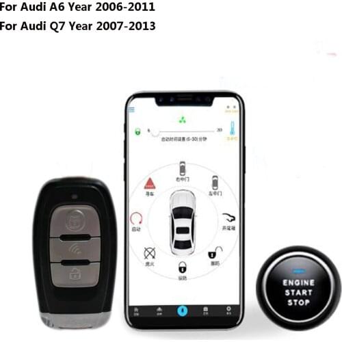 PLUSOBD for Audi A6 2005-2011 Car Alarm System Keyless Entry Engine Start Stop With Push Button Start Smartphone Remote Control